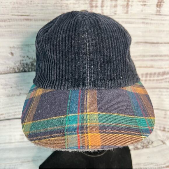 Vintage Made in USA Corduroy Hat Plaid Bill Lake of the Isles Small/Medium - Picture 4 of 11
